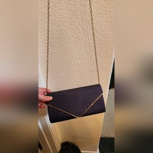 Formal sparkly navy blue purse